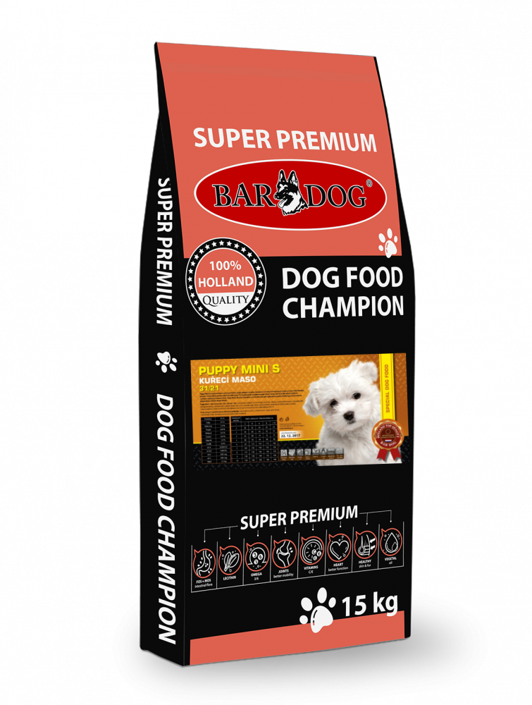 Bardog Super premiové granule Puppy Mini S 31/21 15 kg