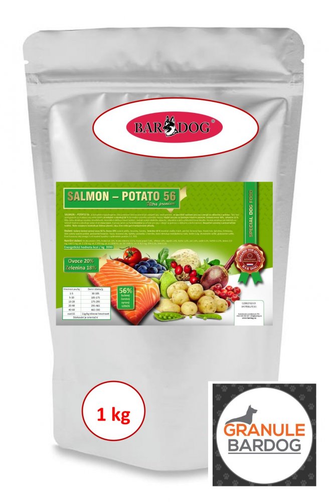 Bardog Lisované granule za studena Salmon Potato 56 1 kg