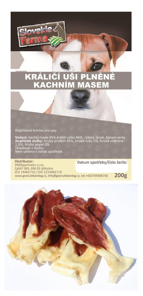 Králíčí uši plněné kachním masem 200 g – SlovakiaFarma Massaro