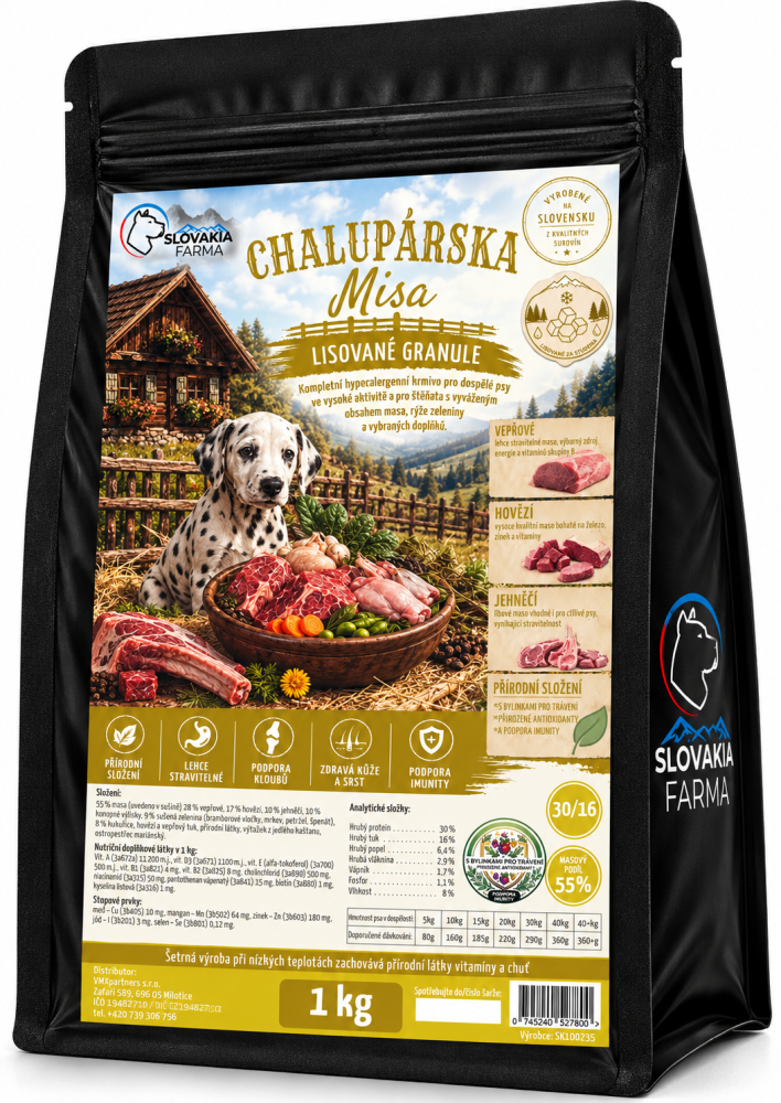 Lisované hypoalergenní Granule Slovakia Farma - Chalupárská misa 30/18 - 1 kg