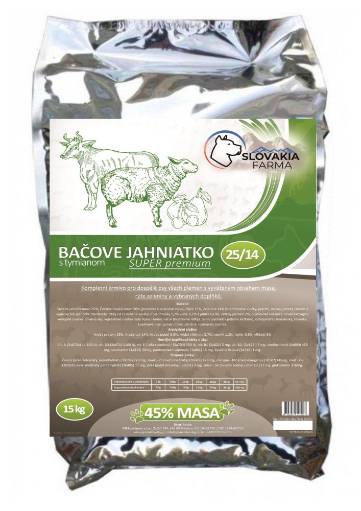 Granule Slovakia Farma - Bačove jahniatko 25/14 - 15 kg
