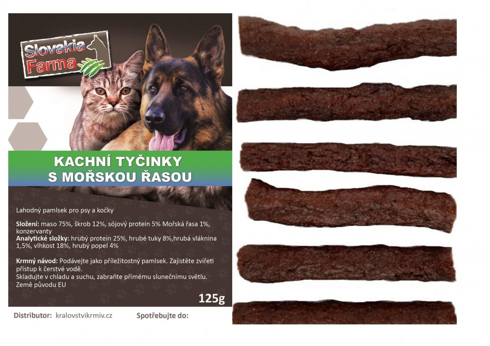 Kachní tyčinky s mořskou řasou 125g