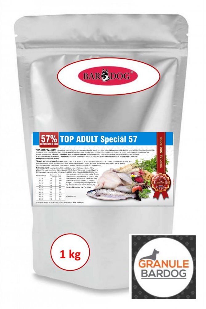 Lisované granule BARDOG TOP ADULT Speciál 57 1 kg