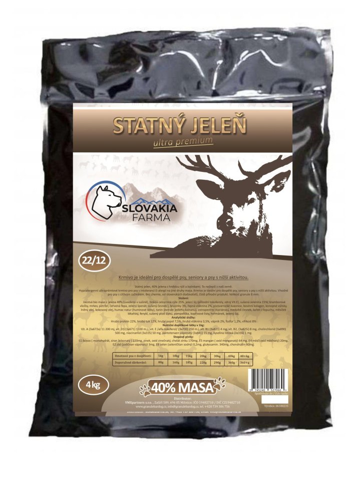Hypoalergenní Granule SlovakiaFarma Statný jelen - 4 kg