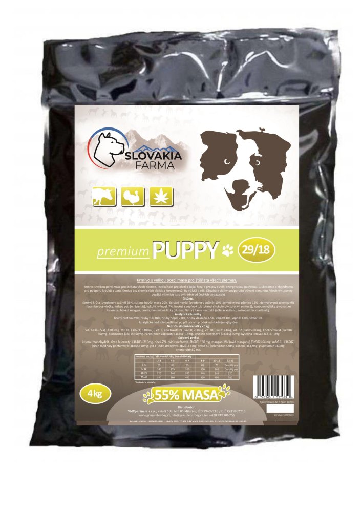 Granule Slovakia Farma Premium Puppy 29/18 4 kg