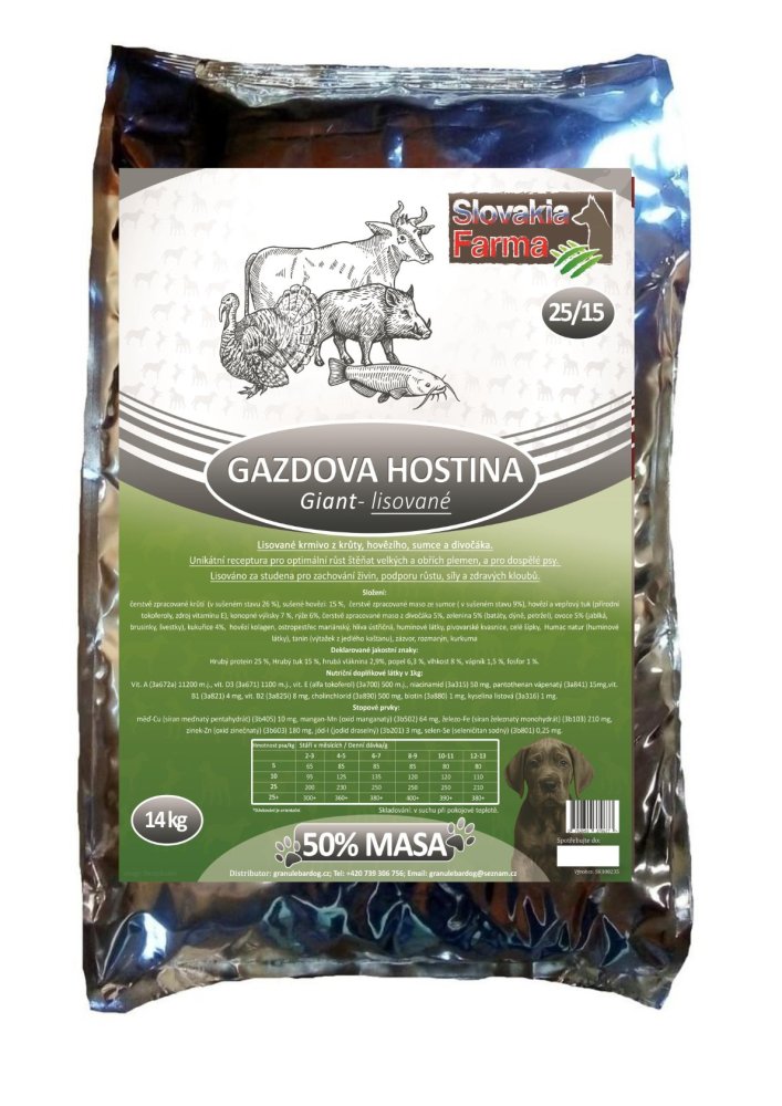 Lisované hypoalergenní Granule Slovakia Farma - Chalupárská misa 30/18 - 14 kg