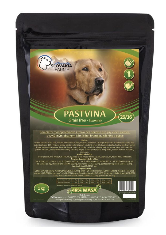 Lisované Grain Free Granule Slovakia Farma - Pastvina 26/16 - 1 kg