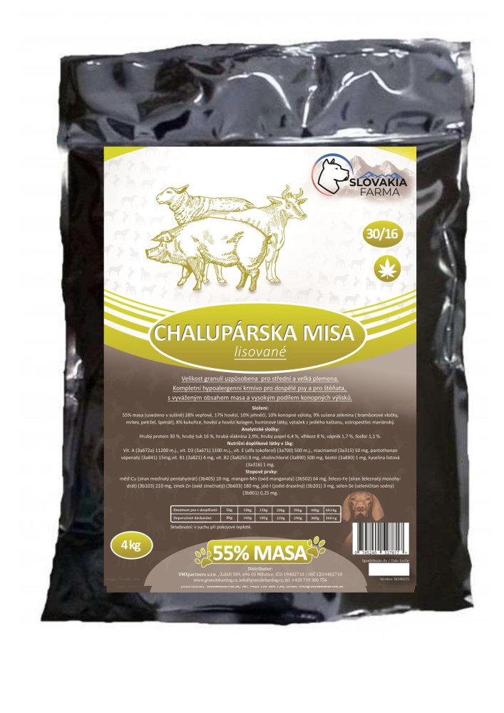 Lisované hypoalergenní Granule Slovakia Farma - Chalupárská misa 30/18 - 4 kg