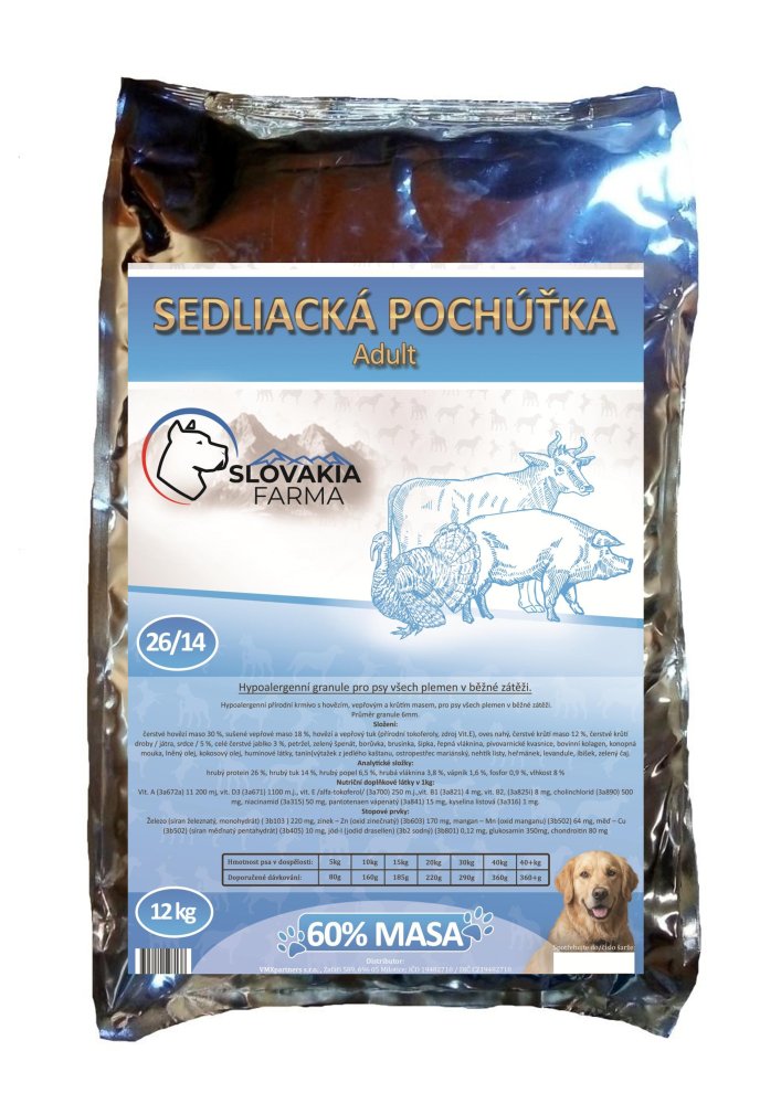 Hypoalergenní Granule Slovakia Farma - Sedliacká pochúťka Adult - 12kg