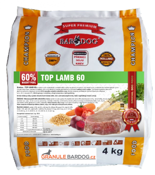 Lisované granule za studena Top Lamb 60 - Hmotnosť: 4 kg