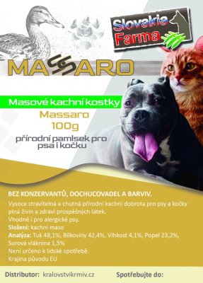 Masové kachní kostky SlovakiaFarma Massaro 100g