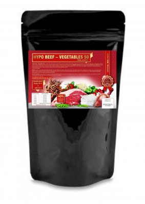 Lisované granule za studena HYPO BEEF – VEGETABLES 50 - Hmotnost: 12 kg
