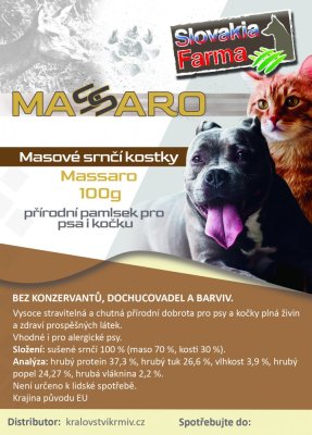 Masové srnčí kostky SlovakiaFarma Massaro 100g