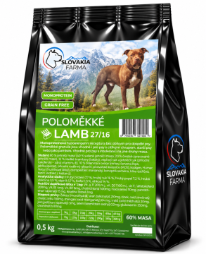 Polomäkké hypoalergénne Granule Slovakia Farma - Lamb 27/16 - Hmotnosť: 500g
