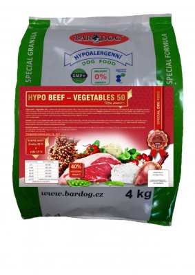 Lisované granule za studena HYPO BEEF – VEGETABLES 50 - Hmotnost: 4 kg