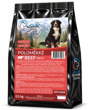 Poloměkké hypoalergenní Granule Slovakia Farma - Beef 29/17 - Hmotnost: 500g