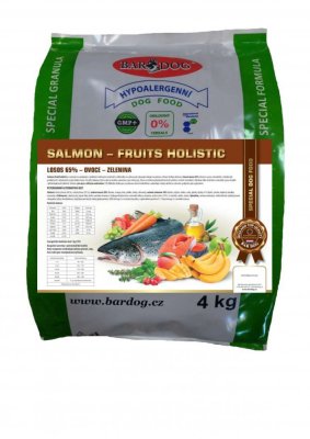 Holistické granule Bardog Salmon Fruits Holistic - Hmotnosť: 4 kg