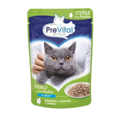 PreVital cat sterile hydina v omáčke, kapsička 100 g (24 ks)
