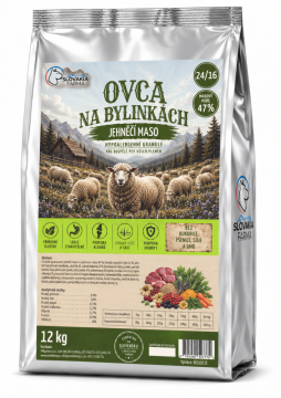 Hypoalergenní Granule Slovakia Farma - Ovca na bylinkách 24/16 - Hmotnost: 4 kg