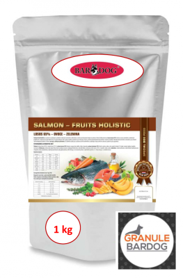 Holistické granule Bardog Salmon Fruits Holistic - Hmotnosť: 4 kg