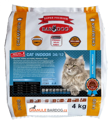 Super prémiové krmivo pro kočky Cat Indoor 36/12 - Hmotnost: 10 kg