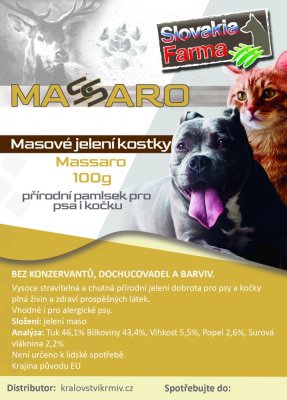 Masové jelení kocky SlovakiaFarma Massaro 100g
