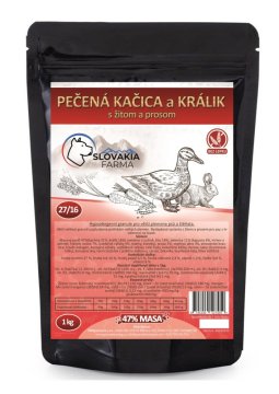 Hypoalergenní Granule Slovakia Farma - Pečená kačica a králik s žitom a prosom 27/16 - Hmotnosť: 12 kg