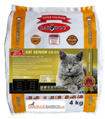Super prémiové krmivo Cat Senior 28/20 - Hmotnosť: 4 kg