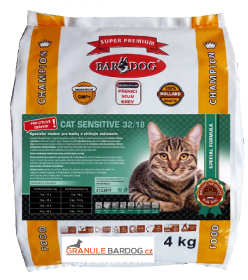 Krmivo pro kočky Cat Sensitive 32/18 - Hmotnost: 10 kg