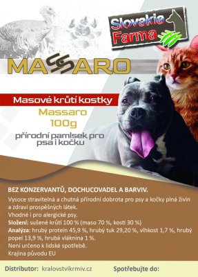 Masové krůtí kostky SlovakiaFarma Massaro 100g