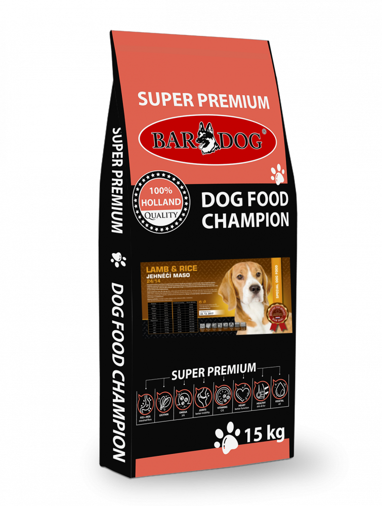 Bardog Super prémiové granule Lamb rice 24/14 15 kg