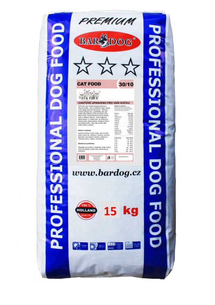 Bardog Prémiové krmivo pro kočky Cat Food 30/10 15 kg