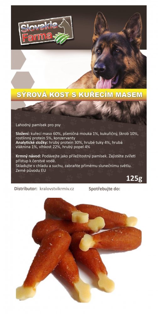 Sýrová kost s kuřecím masem 125g