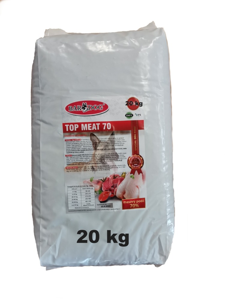 Bardog Lisované granule za studena Top Meat 70