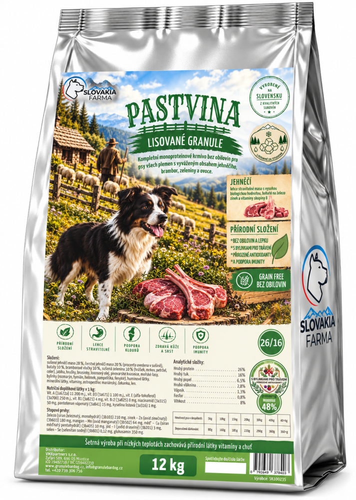 Lisované Grain Free Granule Slovakia Farma - Pastvina 26/16