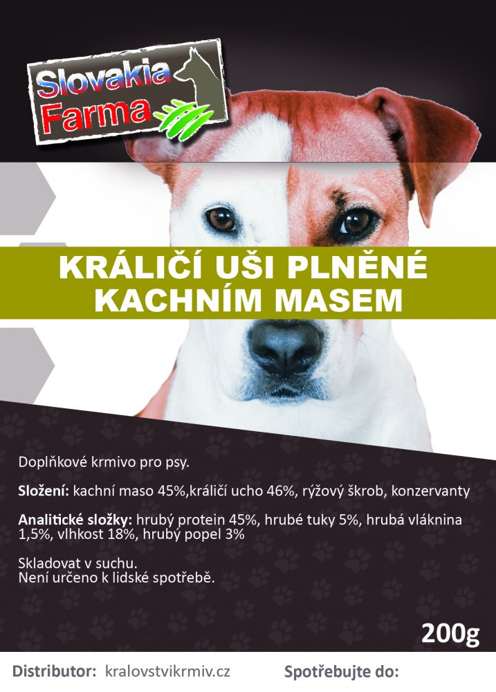 Králičí uši plněné kachním masem 200g