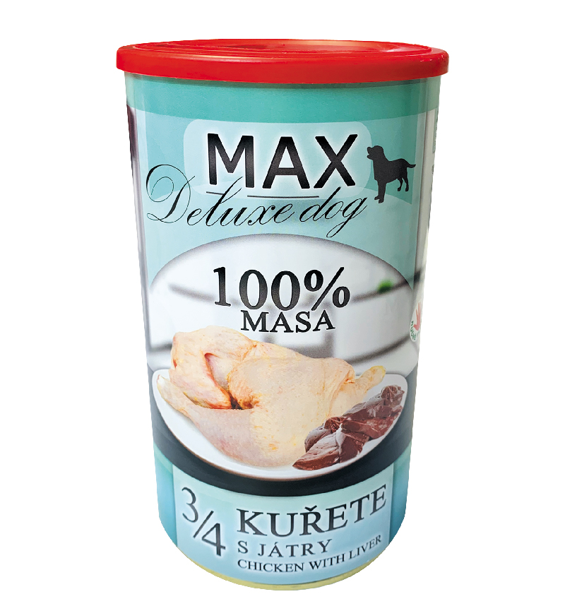 Obrázok MAX deluxe 3/4 kurčaťa s pečeňou 1200 g, 4 ks (8594025084401)