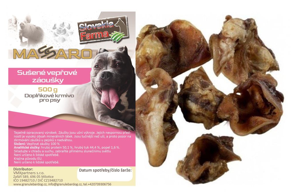 Sušené vepřové záoušky 500 g – SlovakiaFarma Massaro