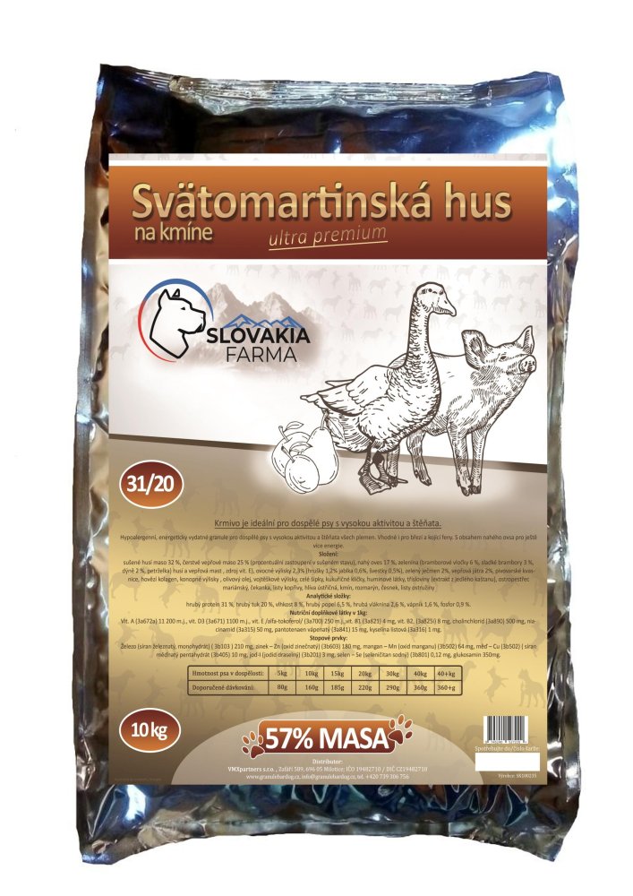 Hypoalergenní Granule Slovakia Farma - Svätomartinská hus 31/20 10 kg