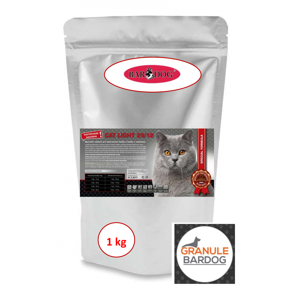 Bardog Super prémiové krmivo pro kočky Cat Light 29/12 1 kg