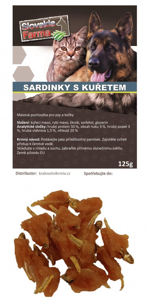 Sardinky s kuřetem 125g