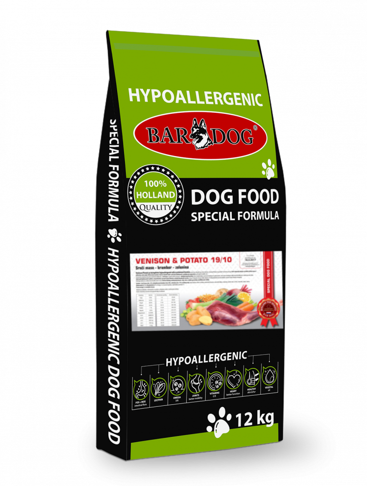 Bardog Hypoalergenní granule Venison Potato 19/10 12 kg