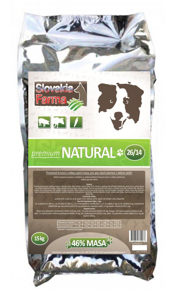 Granule Slovakia Farma Premium - Natural 26/14 - 15 kg