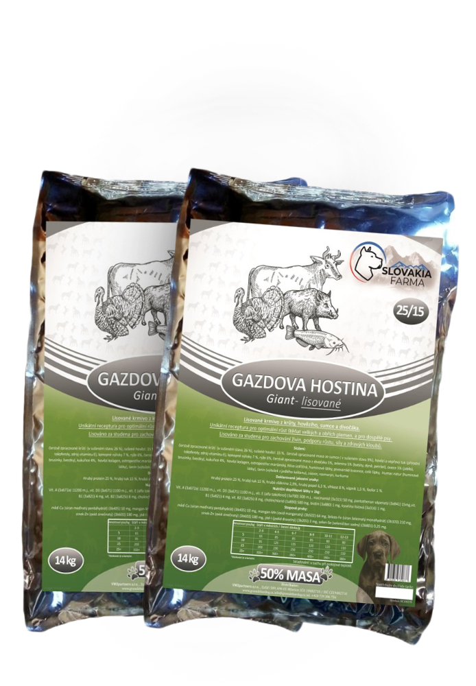 Gazdova hostina 25/15 – lisované granule SlovakiaFarma pro velká plemena