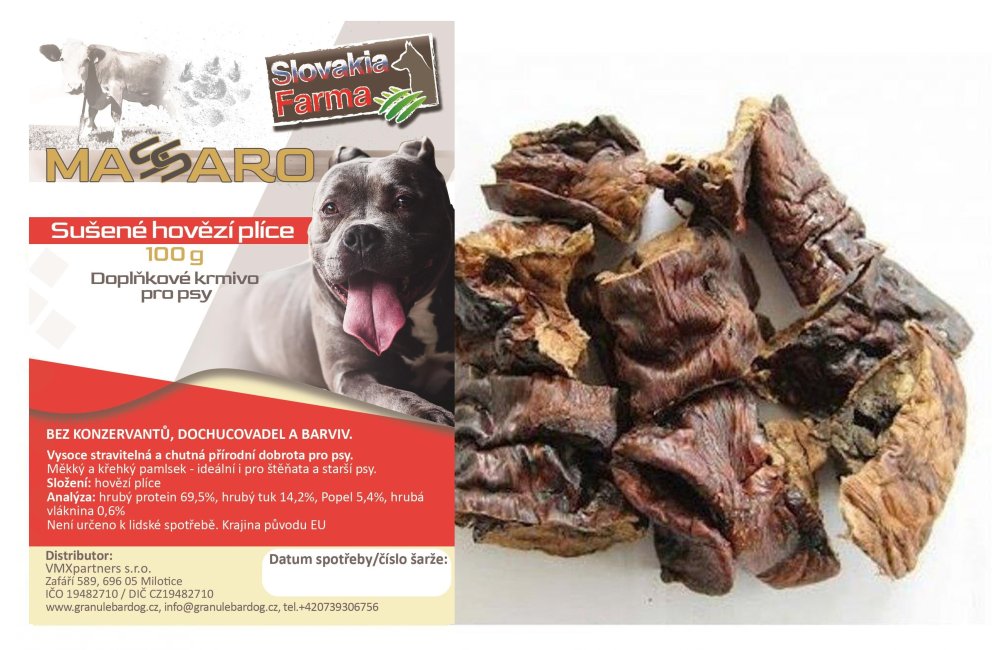 Sušené hovězí plíce Stardog Massaro 100 g – přírodní pamlsek pro psy