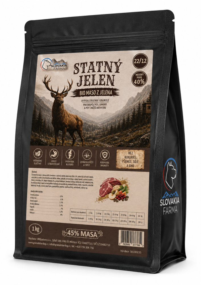 Hypoalergenní Granule SlovakiaFarma Statný jelen - 1 kg