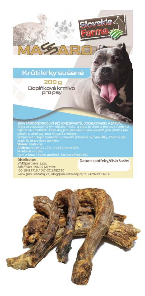 Sušené krůtí krky 200 g – Stardog Massaro