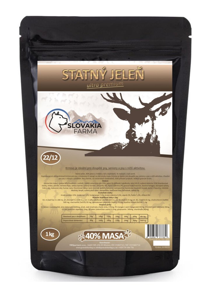 Hypoalergenní Granule SlovakiaFarma Statný jelen - 1 kg