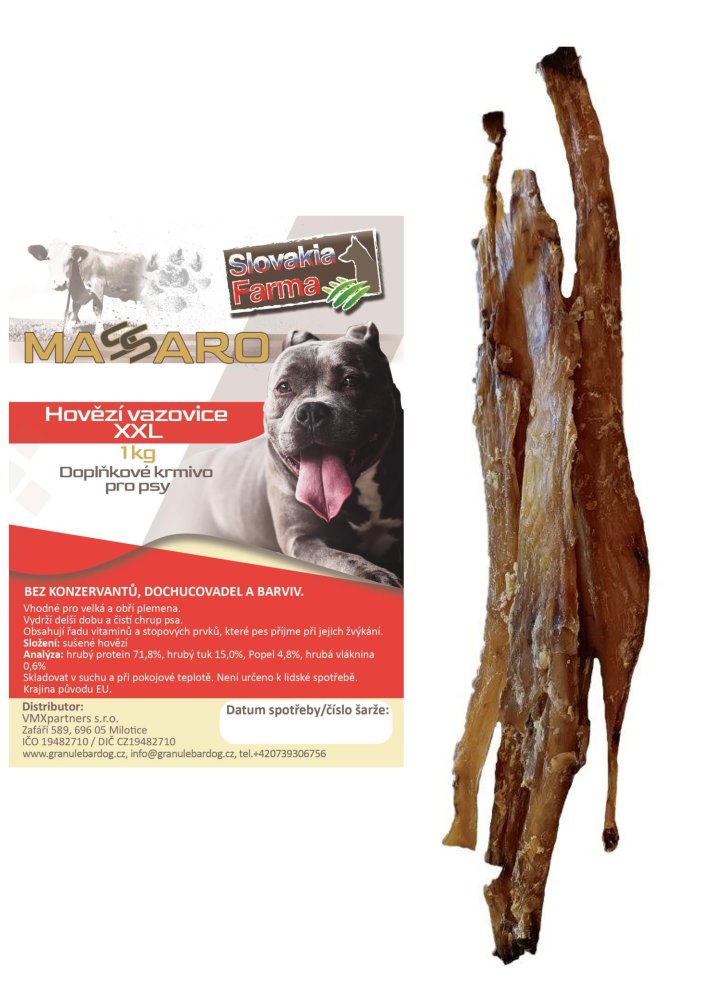 Sušené hovězí vazovice XXL 1 kg – SlovakiaFarma Massaro