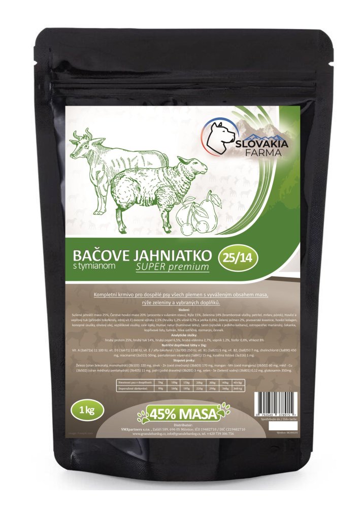 Granule SlovakiaFarma Bačove jahňátko 25/14 1 kg